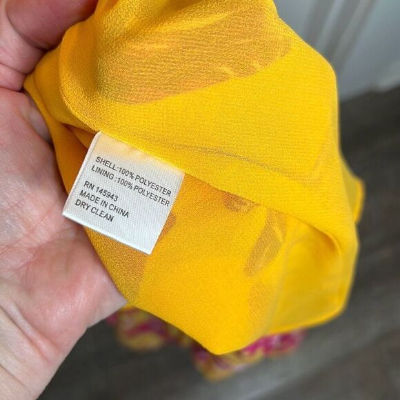 Color Me Courtney Eleanor Wrap Dress Small Yellow Floral - Picture 6 of 10